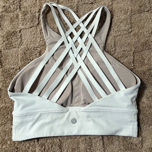 Lululemon Free To Be Moved Sports Yoga Bra High Neck White Luxtreme A/B Cup 6 - Picture 3 of 9